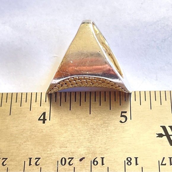 Signed Anna Beck Large Saddle Shaped Dotted Sterling Silver Ring Size 6.5 - Picture 6 of 8